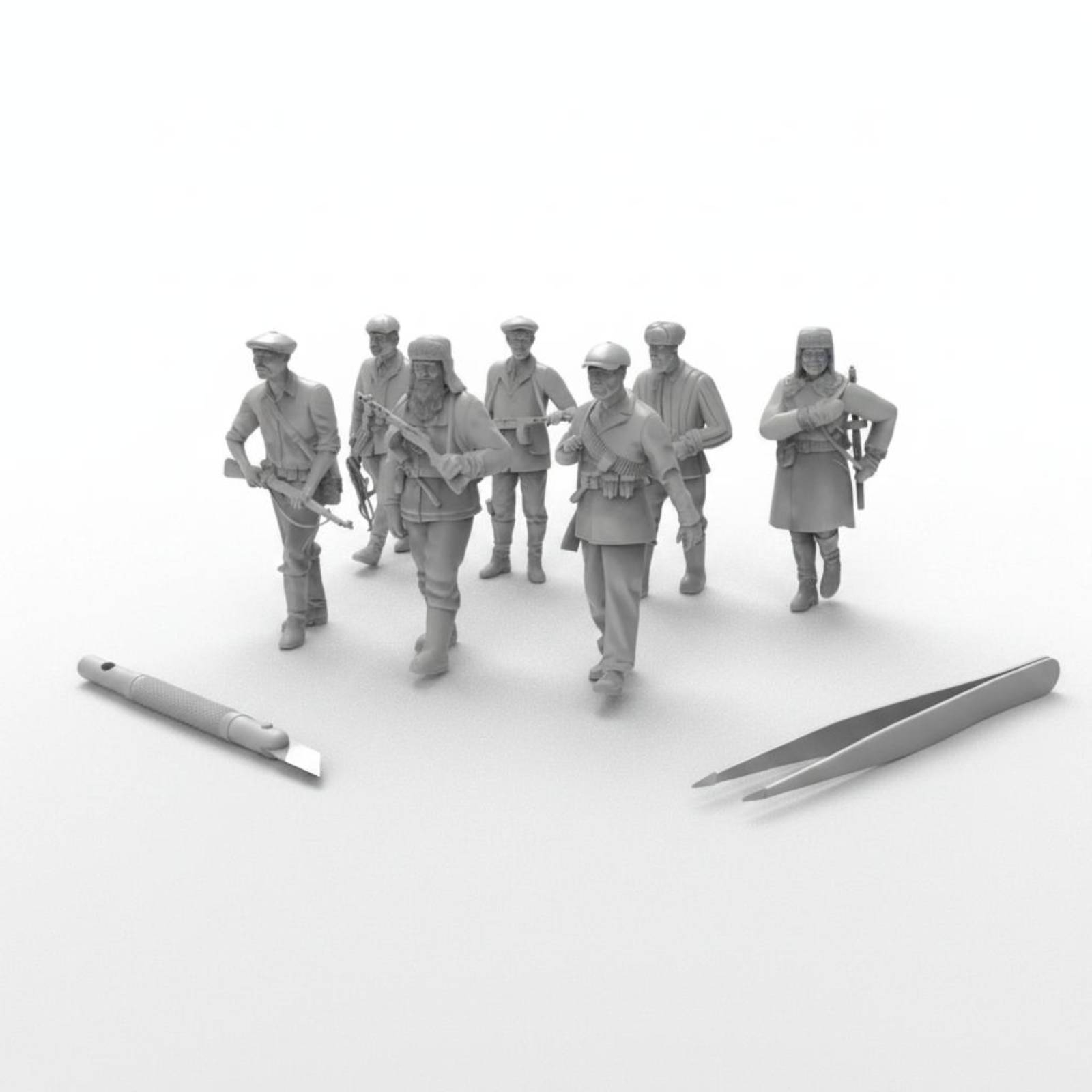 7 قطع مجسمات جنود الحرب العالم - مراجعة 3D Printing Figure وسعره