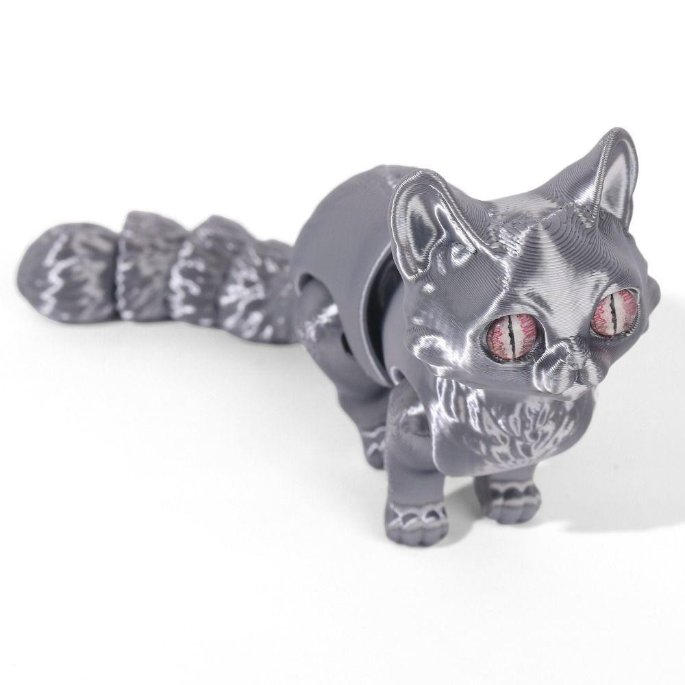 مجسم قطة ثلاثي الأبعاد بعيون ك - مراجعة 3D Printing Figure وسعره